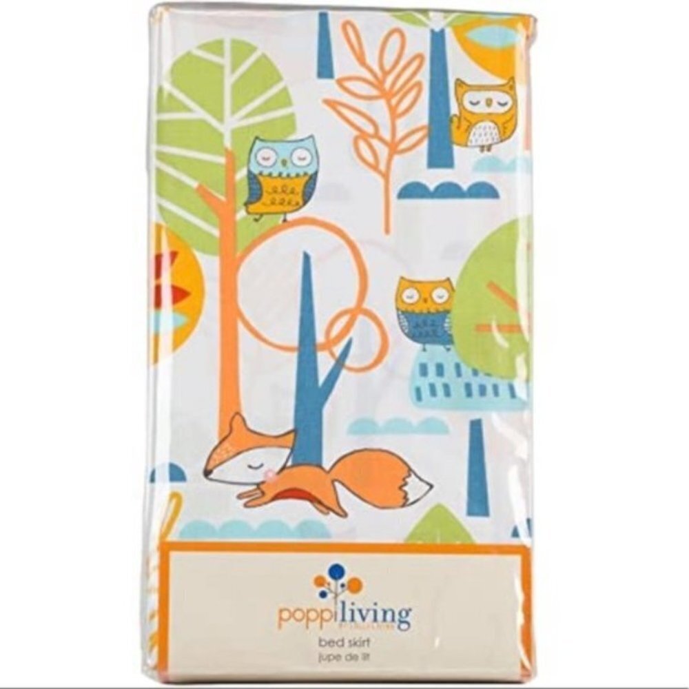Poppi Living Owl Crib Bed Skirt Toddler Bed Skirt Enchanted Forest Kids